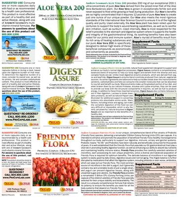 Photo of the ProCaps Laboratories Aloe Vera 200 label