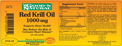 Photo of the Good 'N Natural Red Krill Oil 1000 mg label