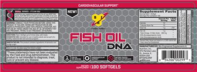 Photo of the BSN Fish Oil DNA label