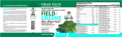 Photo of the Vibrant Health Field of Greens label