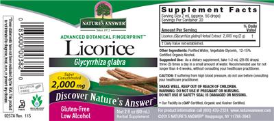 Photo of the Nature's Answer Licorice 2,000 mg label