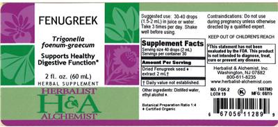 Photo of the Herbalist & Alchemist Fenugreek label