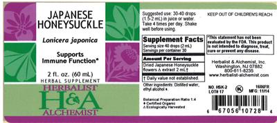 Photo of the Herbalist & Alchemist Japanese Honeysuckle label