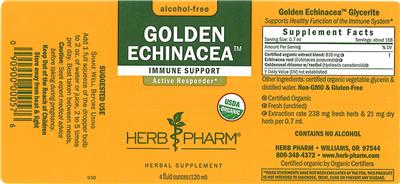 Photo of the Herb Pharm Golden Echinacea Alcohol-Free label