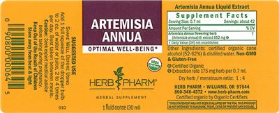Photo of the Herb Pharm Artemisia Annua label
