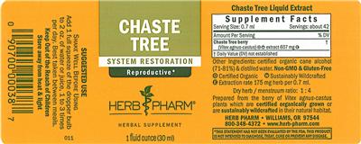 Photo of the Herb Pharm Chaste Tree label