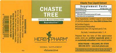 Photo of the Herb Pharm Chaste Tree label