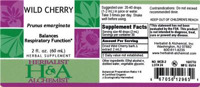 Photo of the Herbalist & Alchemist Wild Cherry label