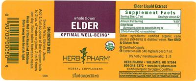 Photo of the Herb Pharm Elder label