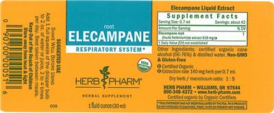 Photo of the Herb Pharm Elecampane label