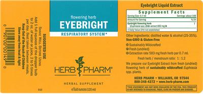 Photo of the Herb Pharm Eyebright label