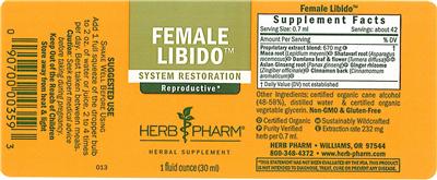 Photo of the Herb Pharm Female Libido label