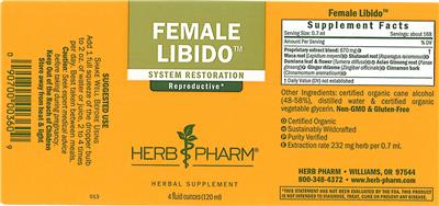 Photo of the Herb Pharm Female Libido label