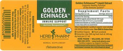 Photo of the Herb Pharm Golden Echinacea label