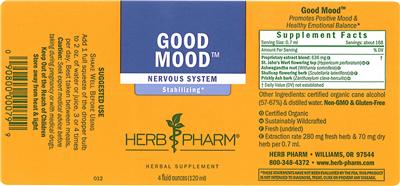 Photo of the Herb Pharm Good Mood label