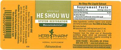 Photo of the Herb Pharm He Shou Wu label