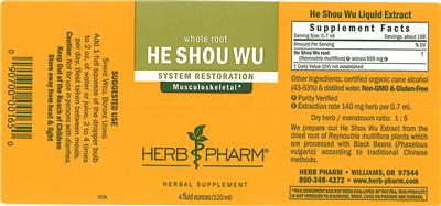 Photo of the Herb Pharm He Shou Wu label