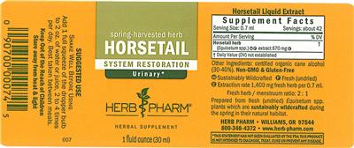 Photo of the Herb Pharm Horsetail label