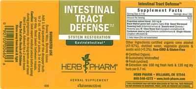 Photo of the Herb Pharm Intestinal Tract Defense label
