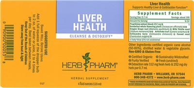 Photo of the Herb Pharm Liver Health label