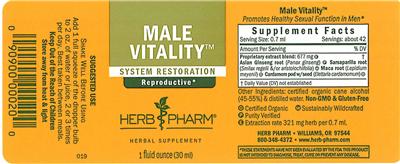 Photo of the Herb Pharm Male Vitality label