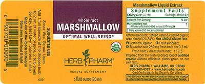 Photo of the Herb Pharm Marshmallow label