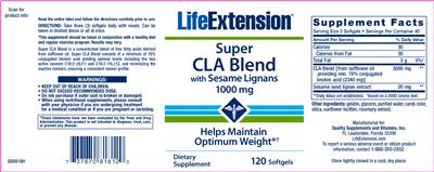 Photo of the Life Extension Super CLA Blend label