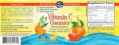 Vitamin C Gummies Tart Tangerine