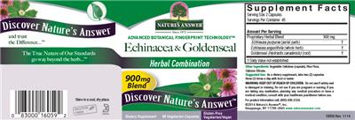 Photo of the Nature's Answer Echinacea & Goldenseal label