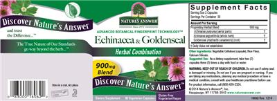 Photo of the Nature's Answer Echinacea & Goldenseal label