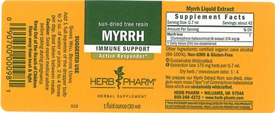 Photo of the Herb Pharm Myrrh label