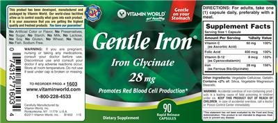 Gentle Iron Iron Glycinate 28 mg