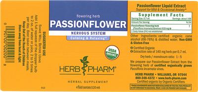 Photo of the Herb Pharm Passionflower label