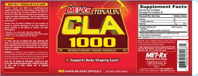 Photo of the MET-Rx CLA 1000 label
