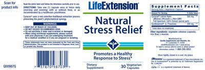 Photo of the Life Extension Natural Stress Relief label