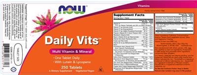 Photo of the NOW Daily Vits label