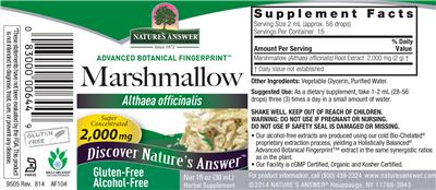 Photo of the Nature's Answer Marshmallow 2,000 mg Alcohol-Free label
