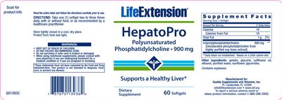 Photo of the Life Extension HepatoPro 900 mg label