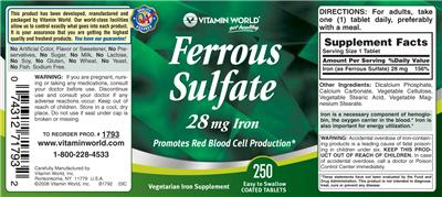 Ferrous Sulfate 28 mg Iron
