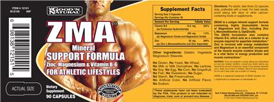 Photo of the Good 'N Natural ZMA label