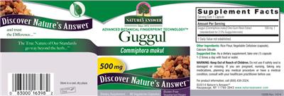 Photo of the Nature's Answer Guggul 500 mg label