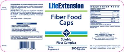 Photo of the Life Extension Fiber Food Caps label