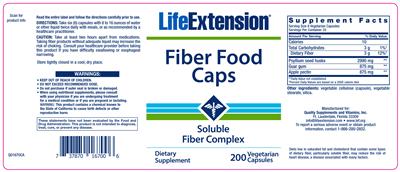 Photo of the Life Extension Fiber Food Caps label