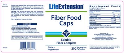 Photo of the Life Extension Fiber Food Caps label
