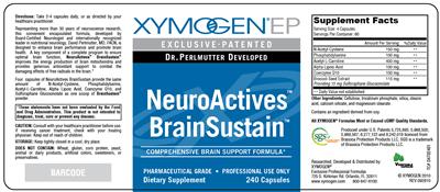 Photo of the XYMOGEN EP NeuroActives BrainSustain label