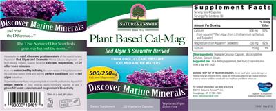 Photo of the Nature's Answer Plant Based Cal-Mag 500/250 mg label