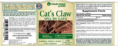 Cat's Claw Una De Gato 500 mg