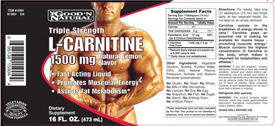 Photo of the Good 'N Natural Triple Strength L-Carnitine 1500 mg Natural Lemon Flavor label