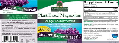 Photo of the Nature's Answer Plant Based Magnesium 500 mg label