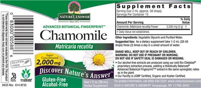 Photo of the Nature's Answer Chamomile 2,000 mg Alcohol-Free label